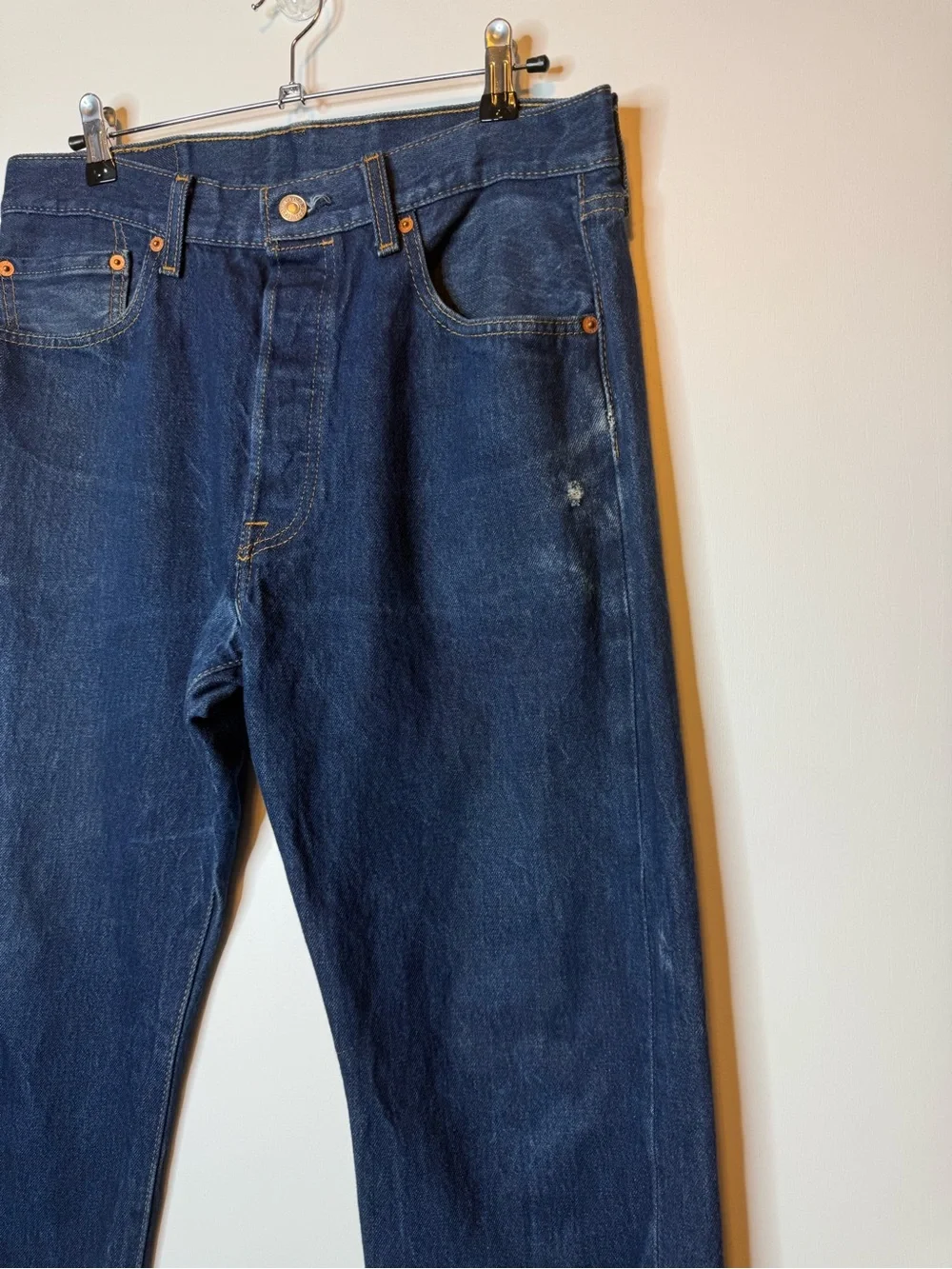 Levi's 501 Original Jeans Mens 34x32 Indigo Blue NEW Shrink-to-Fit Button Fly